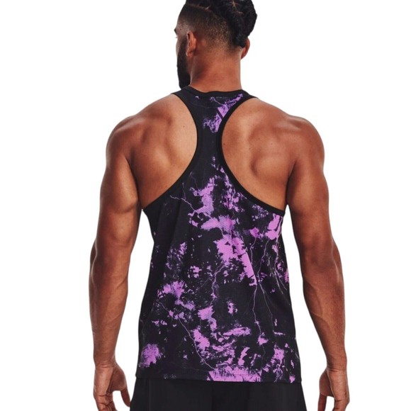 Under Armour Project Rock Mesh Tank Black Purple - Picture 2 of 3